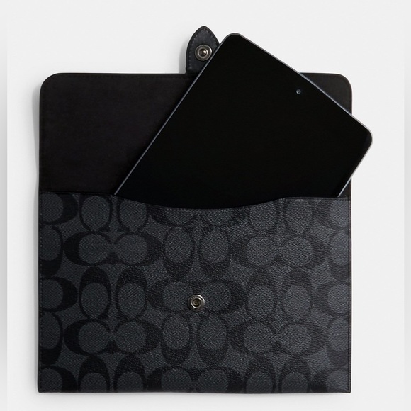 Coach Mini Tablet Sleeve In Signature Canvas - Picture 1 of 14